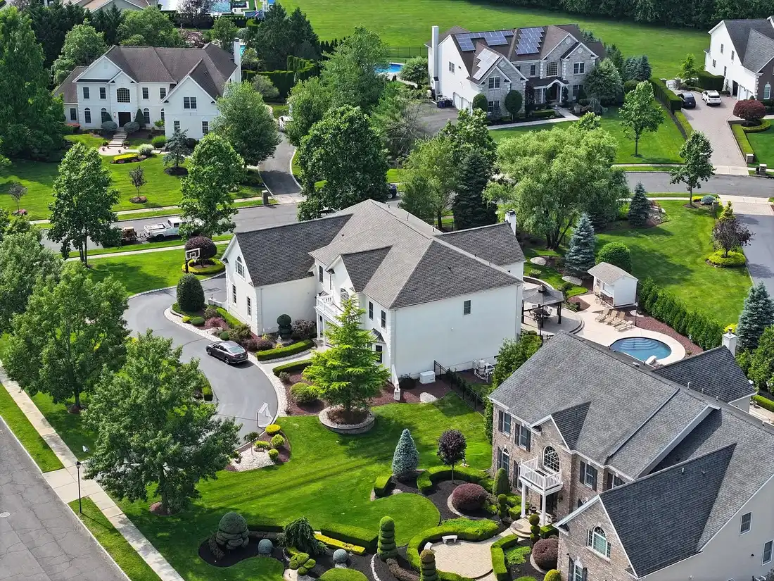 Aerial view of a New Jersey neighborhood
