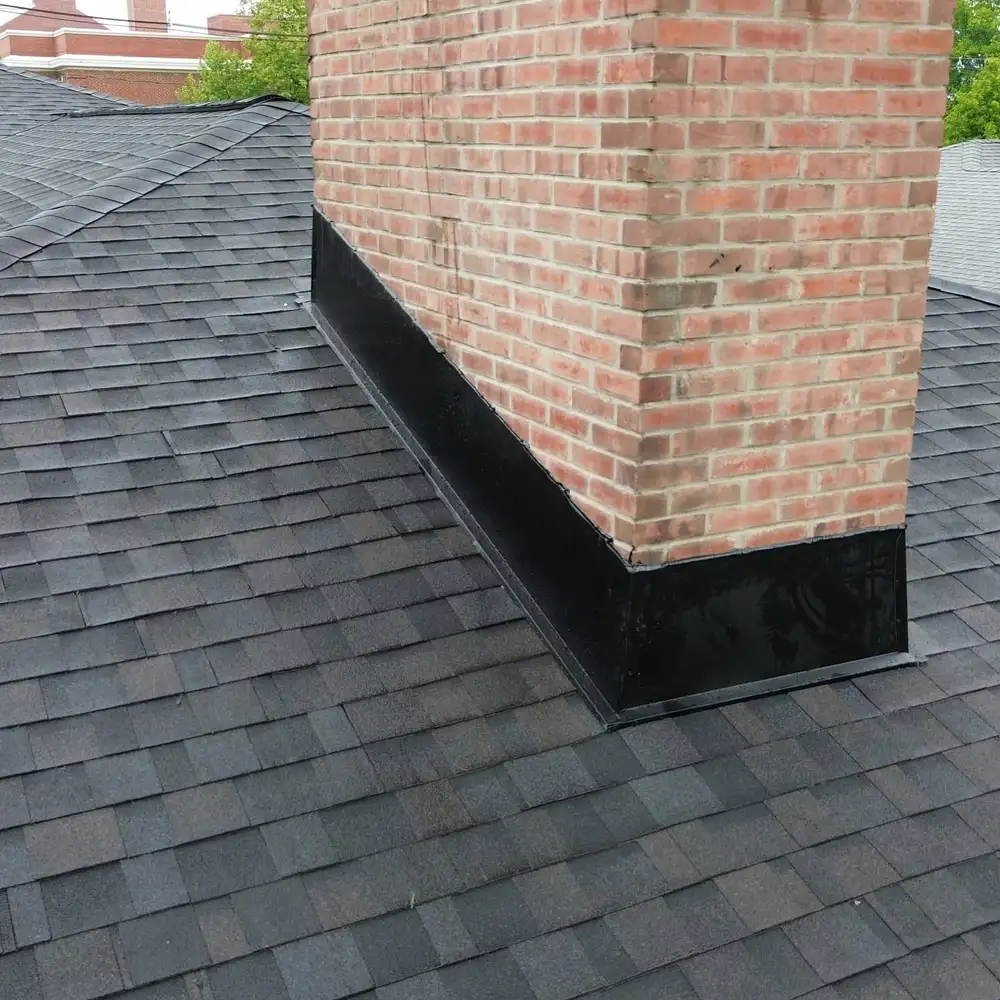 Close-up of new architectural shingles in NJ